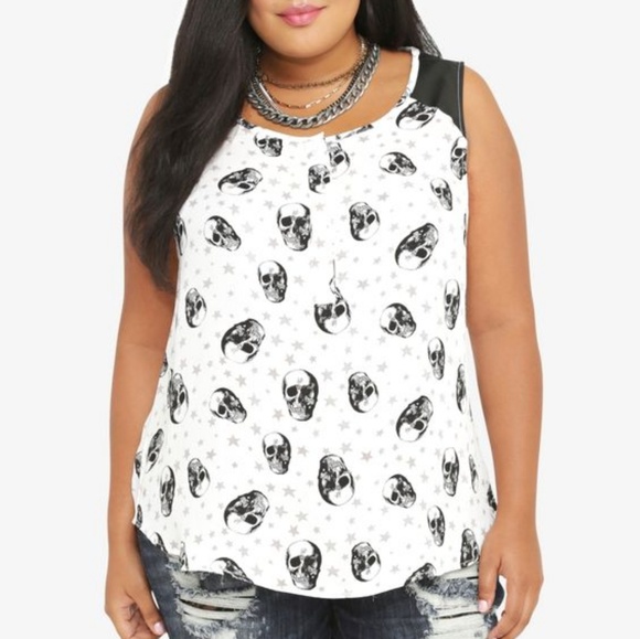 Torrid Tops - Torrid Chiffon Skull Tank Top 0